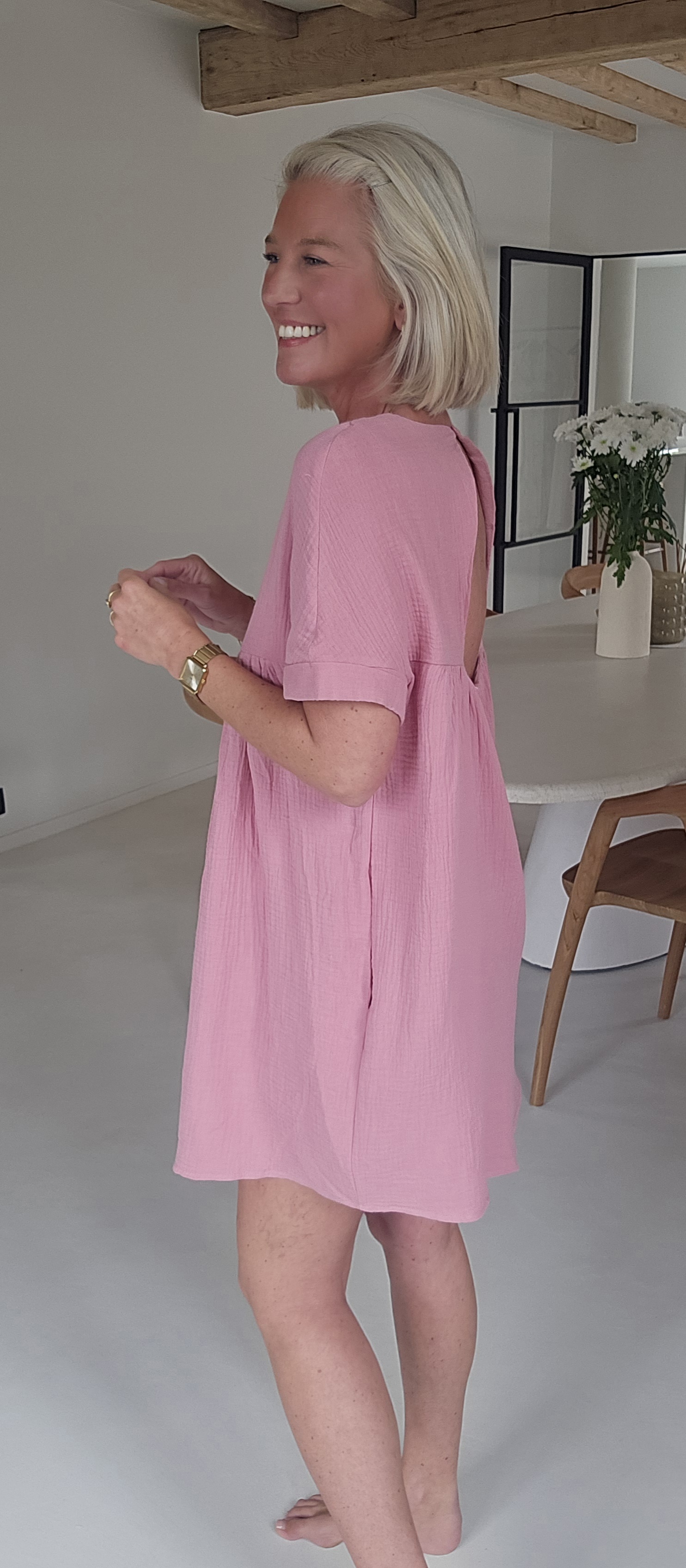 LOTJE tetra playsuit dress soft old pink