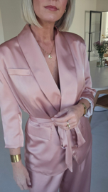 ROSIE satin suit silky old pink