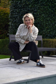 INEZA oversized checkered shirt black