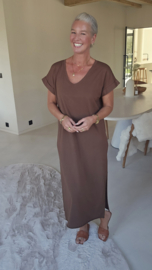 MELTE maxi T-shirt dress chocolat