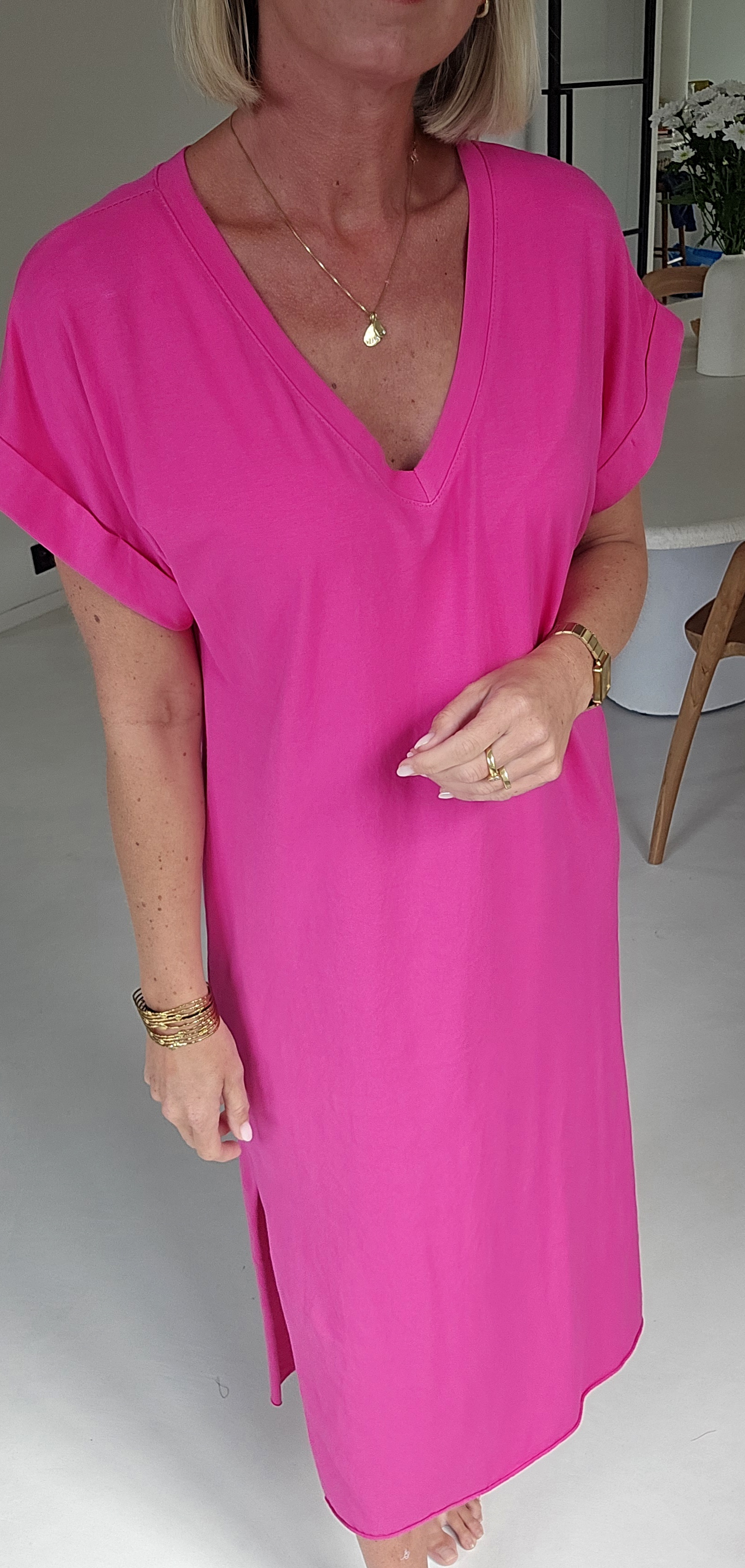 MELTE maxi T-shirt dress fuschia