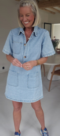 THE PERFECT JEANS dress short-sleeved soft blue