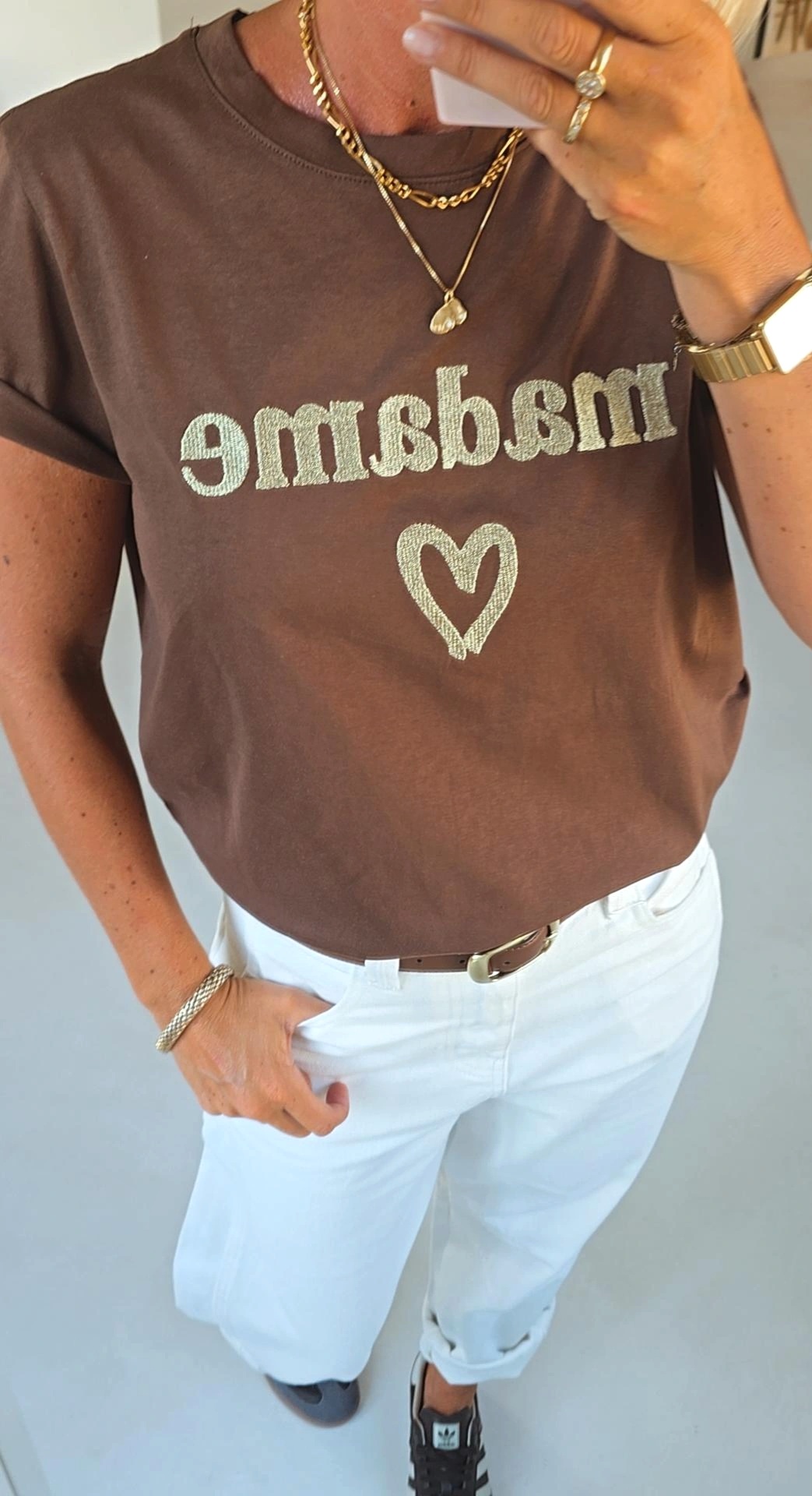 MADAME cotton T-shirt chocolat