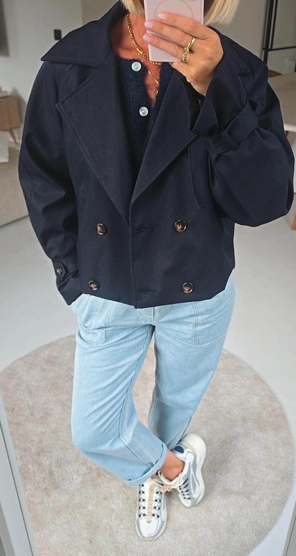 NINNE short trench navy