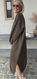 ROBYN maxi sweatshirt fleece dress khaki