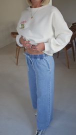 MORA wide leg jeans blue drawstring