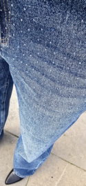 STRASS wide leg jeans darker blue
