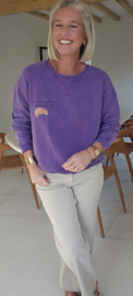 SUNDAYS ARE FOR CROISSANTS cotton sweatshirt purple