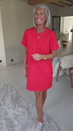 CINNE cotton tee dress red