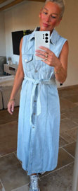 CORINNE maxi sleeveless jeans dress blue