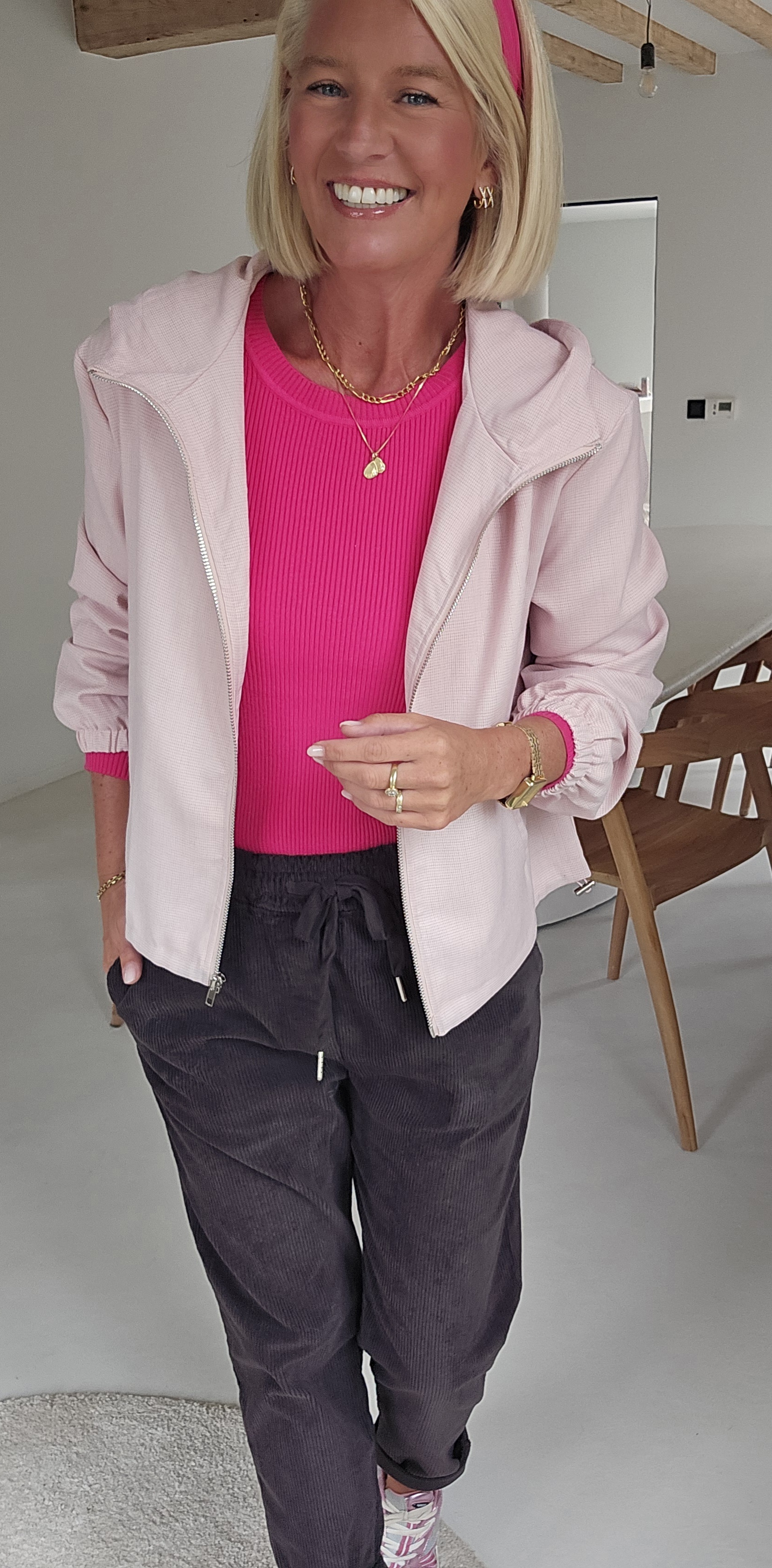 CINDI jacket soft pink with hoodie