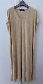 DIDI maxi terry T-shirt dress beige v-neck