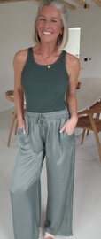 SALLI satin loose pants khaki