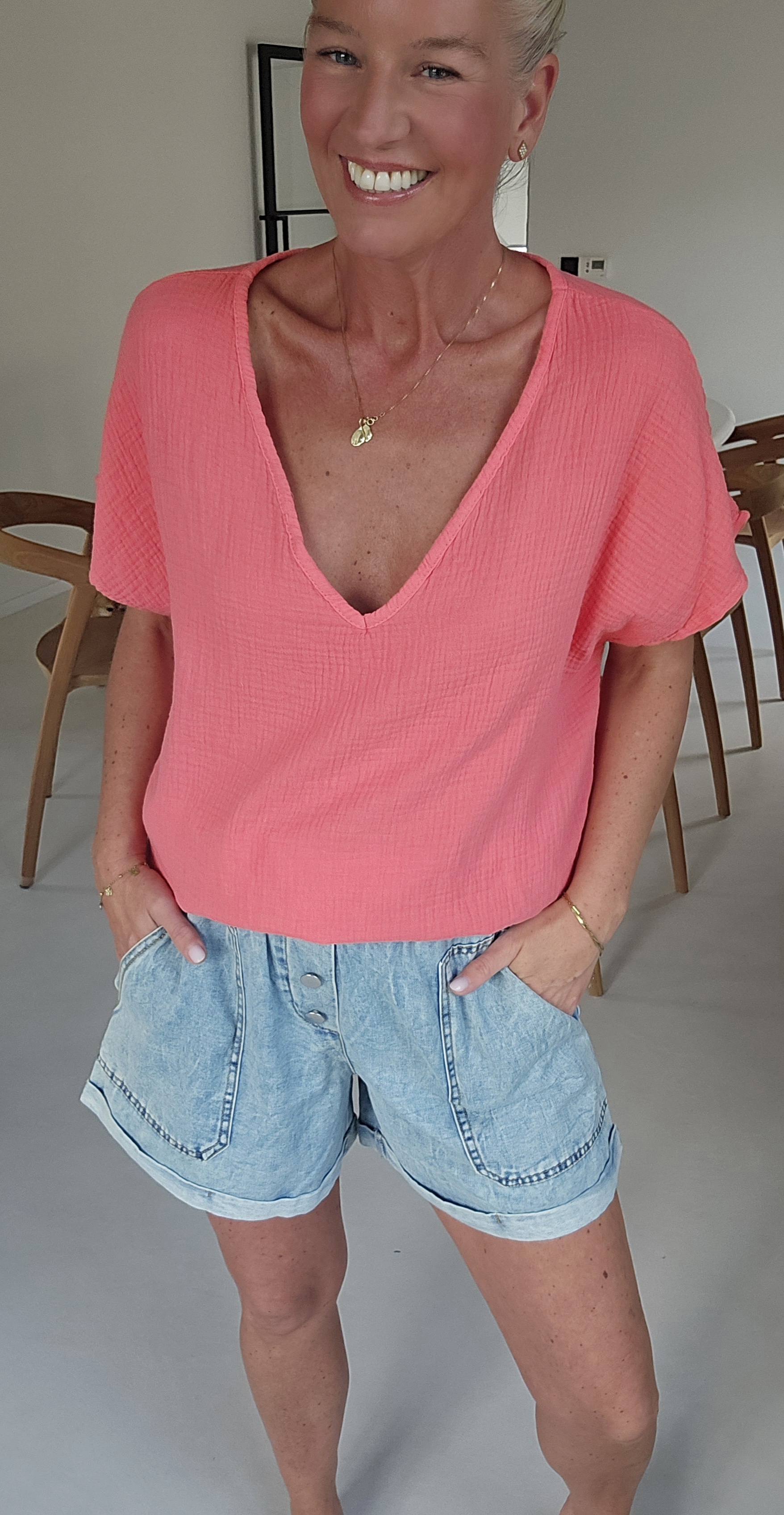AMALFI tetra tee peach
