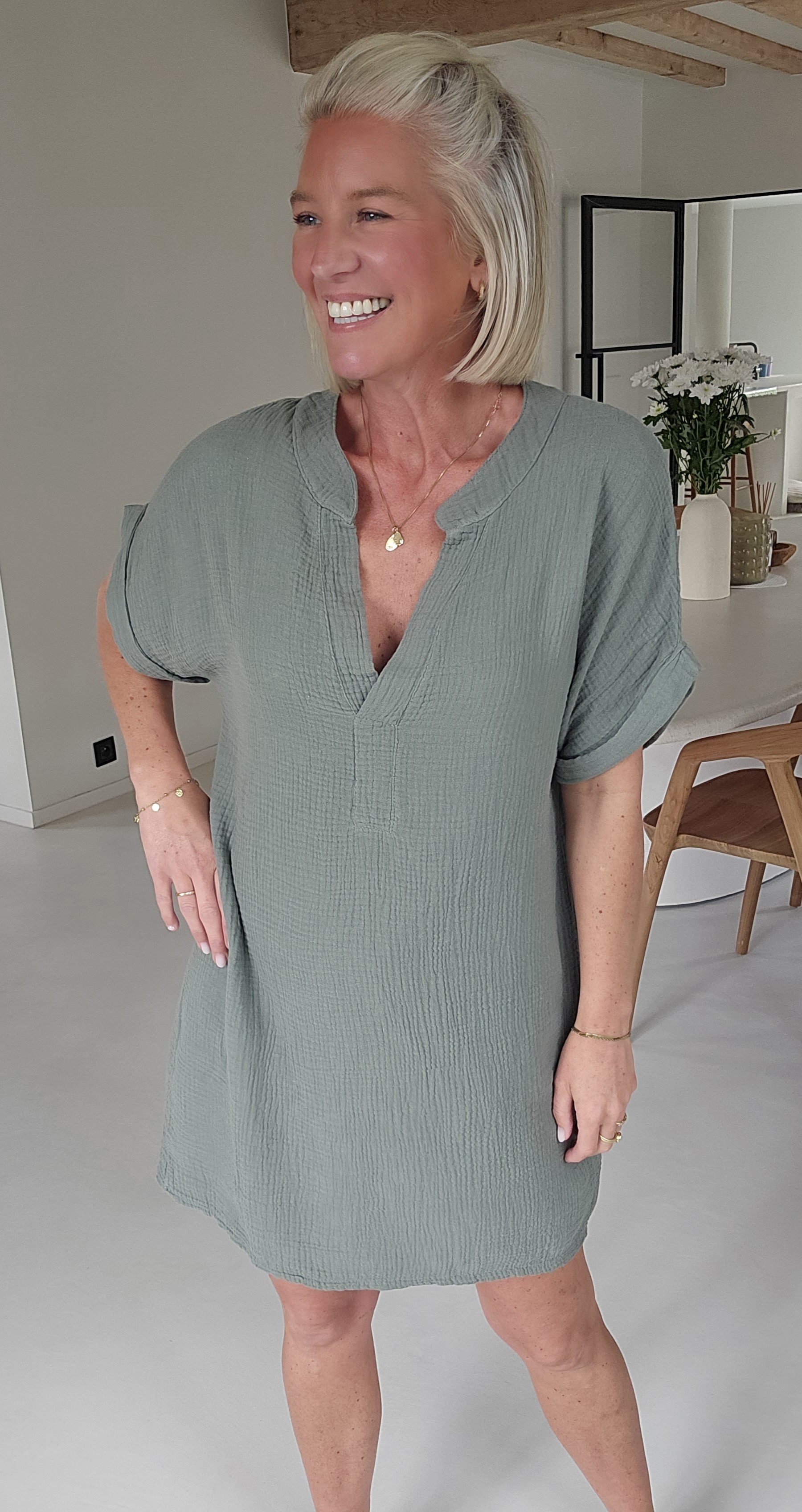 JOYOSA tetra dress khaki