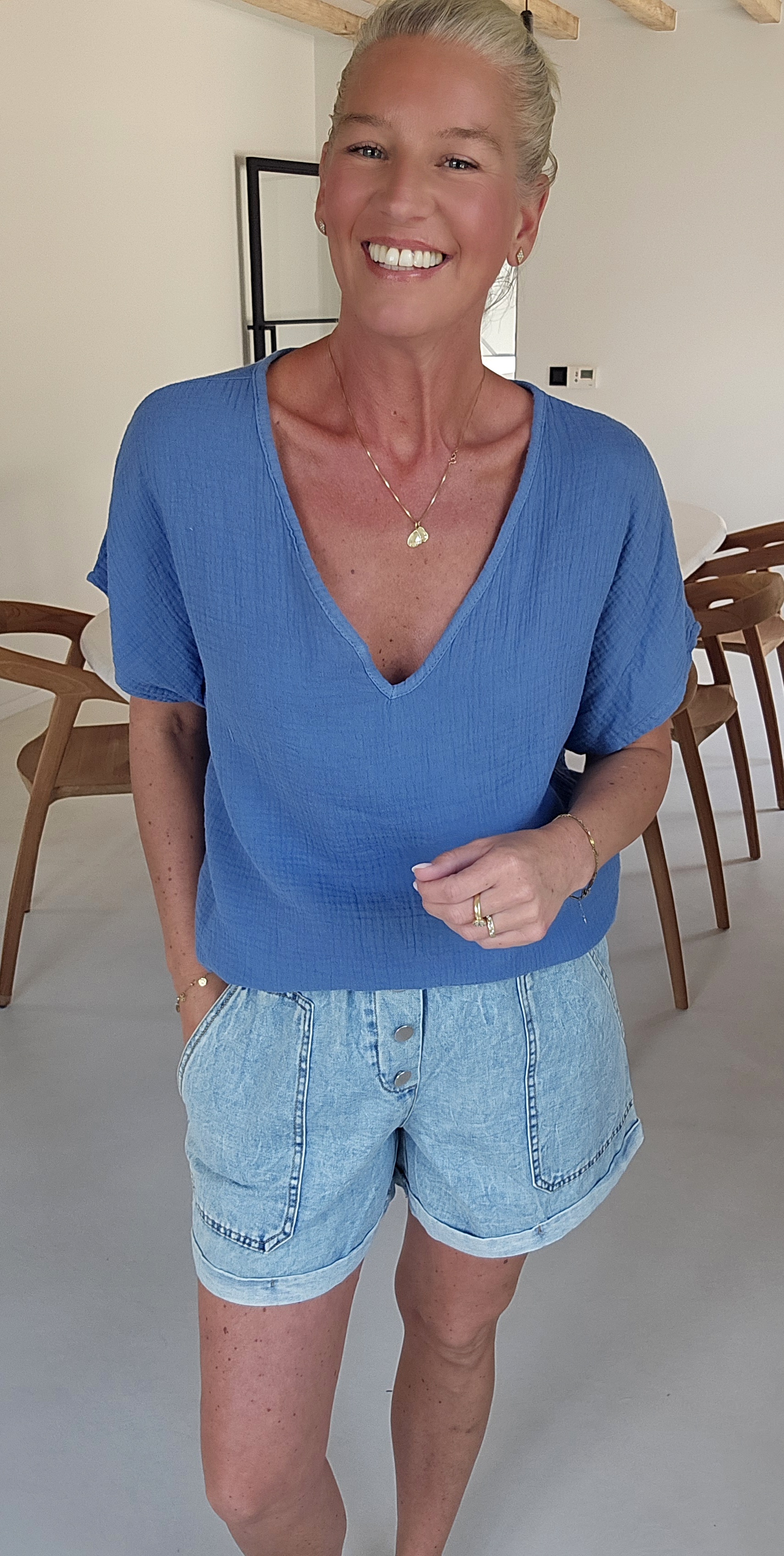 AMALFI tetra tee jeans blue