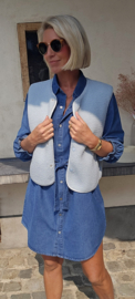 BIA sleeveless teddy jacket soft blue