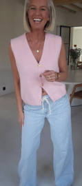 MAURA sleeveless knit cardigan pastel pink