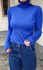 BASIC viscose turtleneck knit royal blue