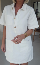 THE PERFECT JEANS dress short-sleeved white