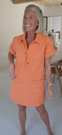 THE PERFECT JEANS dress short-sleeved soft neon orange