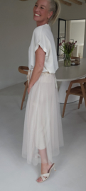 CELINE satin T-shirt cream