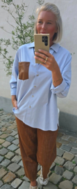 MADISON oversized cotton shirt soft blue