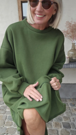 ROBYN maxi sweatshirt fleece dress olive