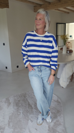 STRIPE AFFAIR longsleeve kobalt blue