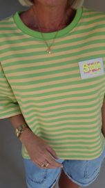 SMILE striped T-shirt green