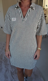 TESS striped sponge dress khaki