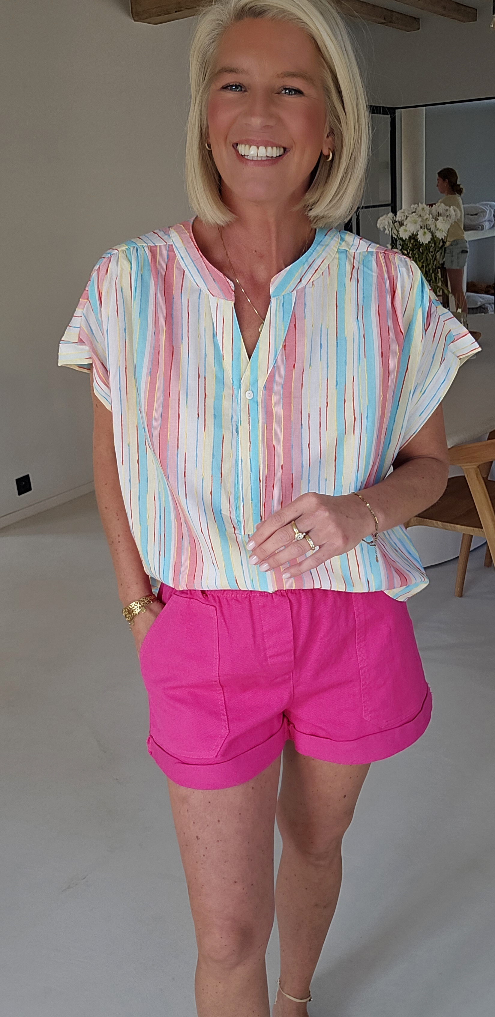 SAMARI striped  cotton blouse