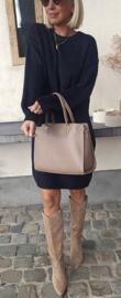 MANDINE midi knit dress black