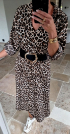 RHEA maxi shirt dress leo
