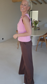 BENEDICTE loose wide leg pants chocolate