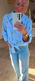 PINEAPPLE oversized cotton shirt blue