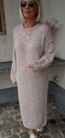 MANDINE maxi knit dress melêe taupe
