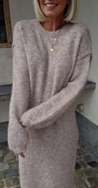 MANDINE maxi knit dress melêe taupe
