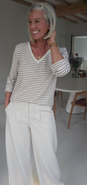 SOPHIA striped v-neck longsleeve camel