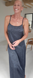 LEO maxi satin dress navy