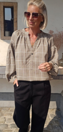 CECE checkered blouse black