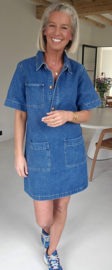 THE PERFECT JEANS dress short-sleeved darker blue