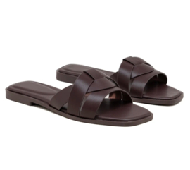 SOFT KNOT mules chocolat