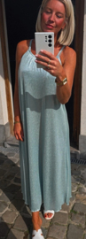 GALINA maxi shiny dress pastel mint