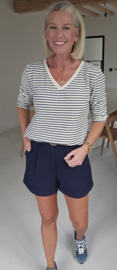 SOPHIA striped v-neck longsleeve navy
