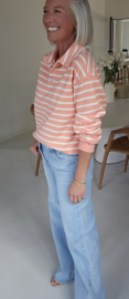 SONIE polo striped sweatshirt peach