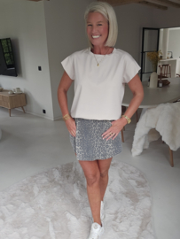 LADONNA leopard denim skirt