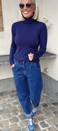 BASIC viscose turtleneck knit navy