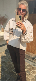 NINA oversized cotton shirt beige