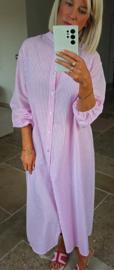 HAYLEY striped loose maxi dress pink
